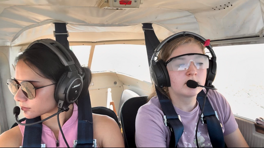 flight instructor taking a selfie on a flight