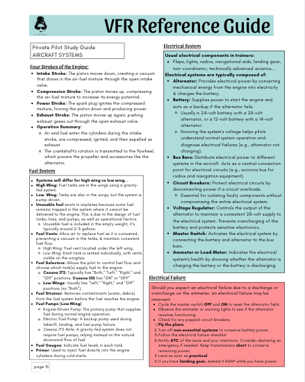 VFR REFERENCE GUIDE - PASS YOUR PRIVATE PILOT ORAL EXAM