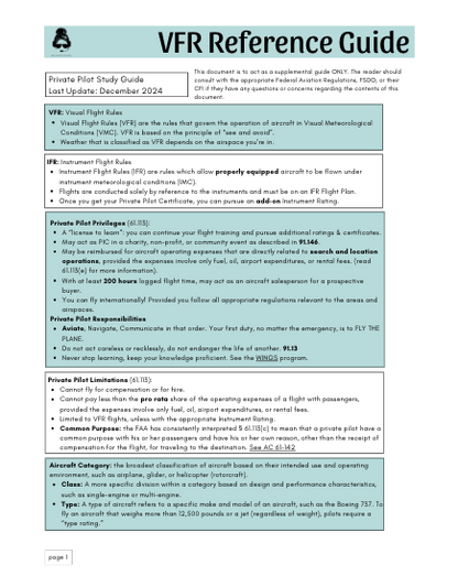 VFR REFERENCE GUIDE