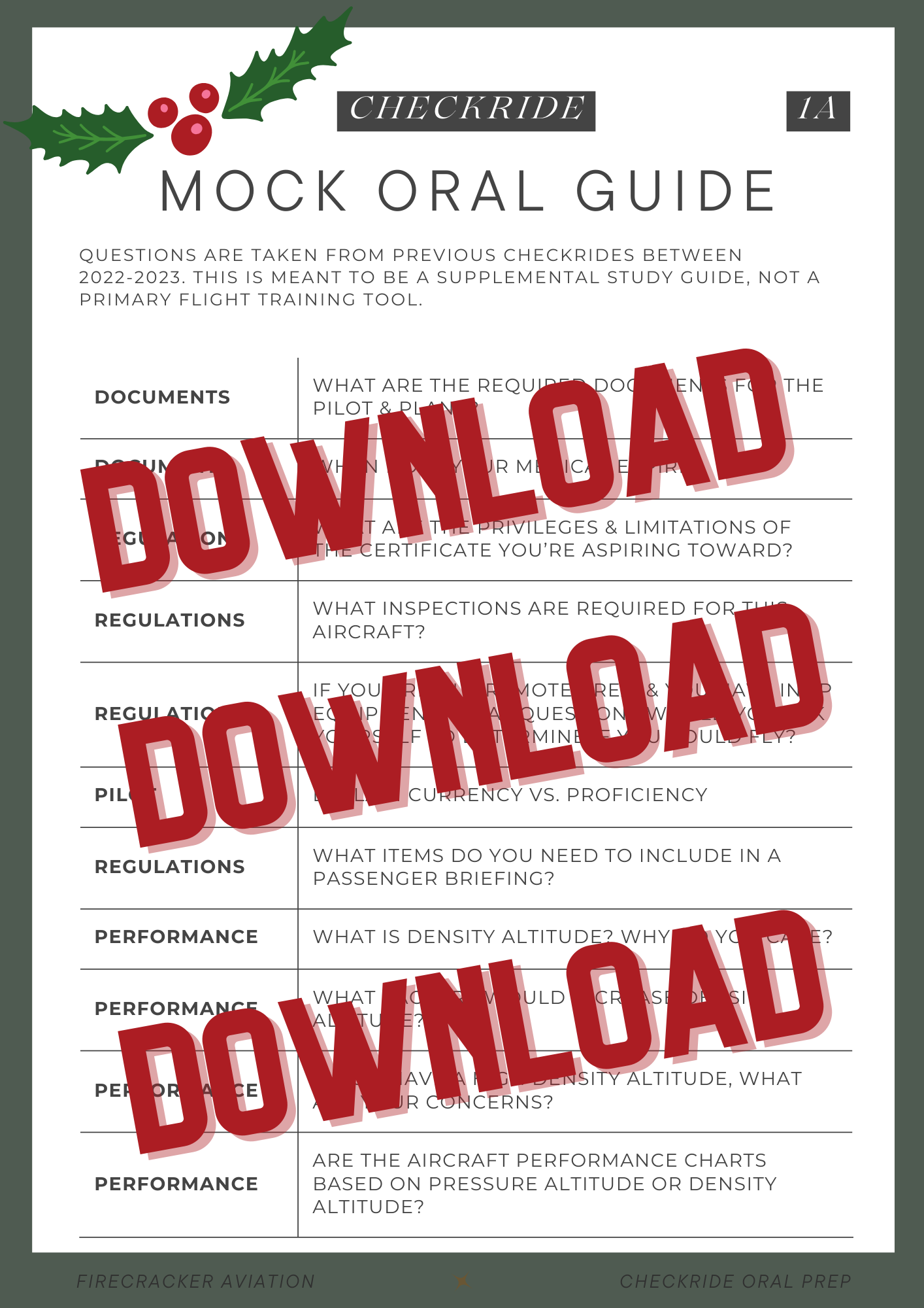Checkride Prep Checkride Mock Oral Guide Digital Download (Private Pilot ...